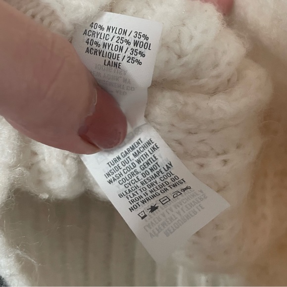 Aerie Cream Knit Oversized Cropped Sweater - Size XS - Picture 4 of 4